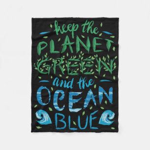 Niedlich Retten Sie den Planeten Ökologie Öko Blue Fleecedecke