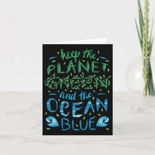 Niedlich Retten Sie den Planeten Ökologie Öko Blue Karte