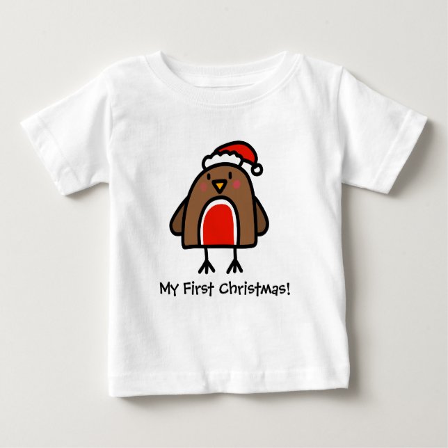 Niedlich Robin Doodle Baby T-shirt (Vorderseite)