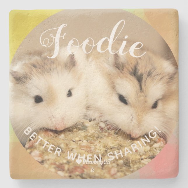 Niedlich Robo Hamsters Feinschmecker Steinuntersetzer (Vorderseite)