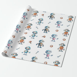 Niedlich Robot Kids Roboter Geschenkpapier