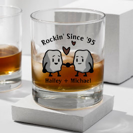 Niedlich Rock Pun Neuvermähltes Ehepaar Jubiläum Whiskyglas