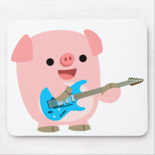 Niedlich Rockin Cartoon Pig Mousepad