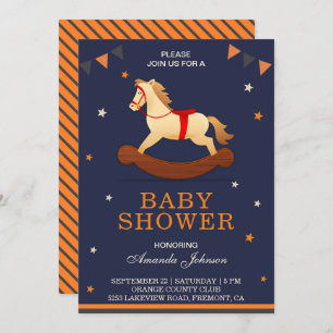 Niedlich Rocking Horse Babydusche Einladung
