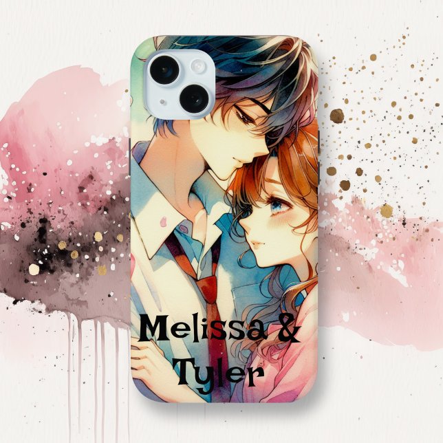 Niedlich-Romantisches Anime-Paar Personalisiert Case-Mate iPhone Hülle (Von Creator hochgeladen)