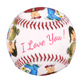 Niedlich Romantisches Paar - Liebe - Kiss - I Lieb Baseball