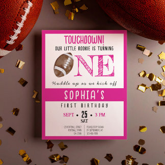 Niedlich Rookie Football Budget Girl 1. Geburtstag