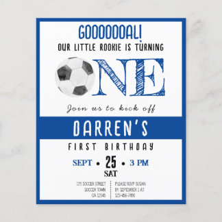 Niedlich Rookie Soccer Budget 1. Geburtstag Einlad