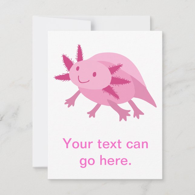 Niedlich rosa Albino Axolotl (Vorderseite)