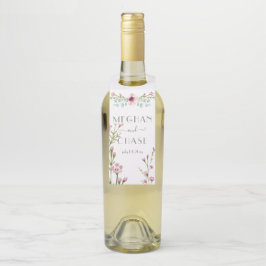 Niedlich rosa Anemon Blume und Eukalyptus Flaschenanhänger