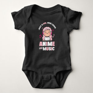 Niedlich-Rosa-Anime-Girl   für Anime & Music Lover Baby Strampler