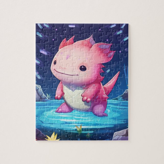 Niedlich rosa Axolotl Puzzle (Vertikal)