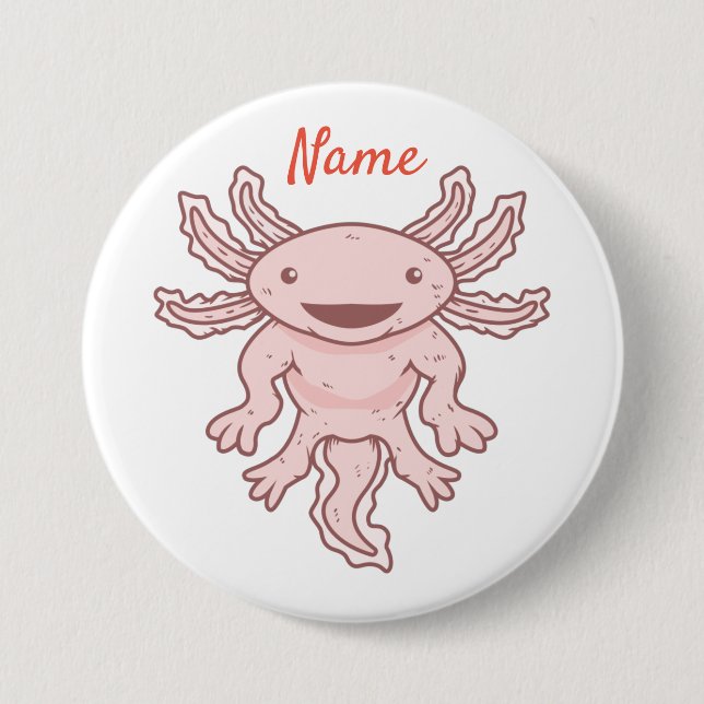 Niedlich rosa Axolotl Thunder_Cove Button (Vorderseite)