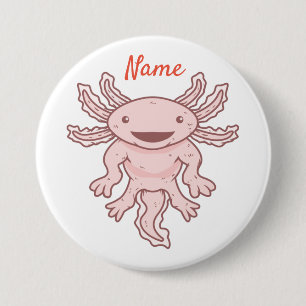 Niedlich rosa Axolotl Thunder_Cove Button
