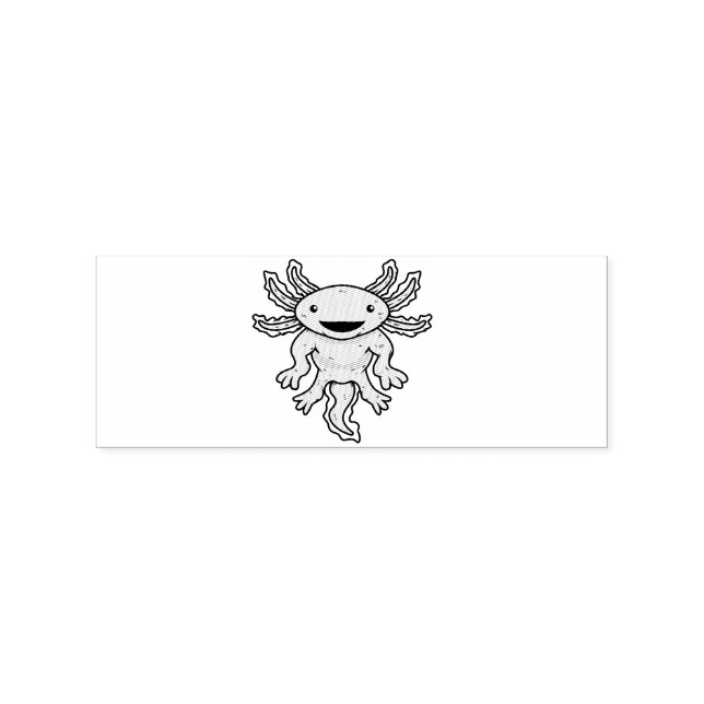 Niedlich rosa Axolotl Thunder_Cove Gummistempel (Prägung)