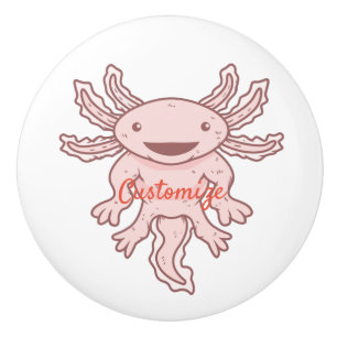 Niedlich rosa Axolotl Thunder_Cove Keramikknauf
