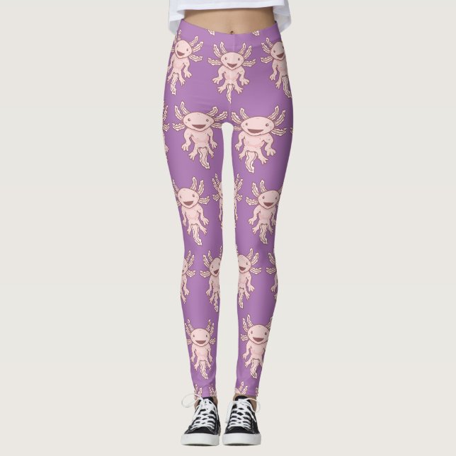 Niedlich rosa Axolotl Thunder_Cove  Leggings (Vorderseite)