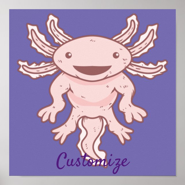 Niedlich rosa Axolotl Thunder_Cove Poster (Vorne)