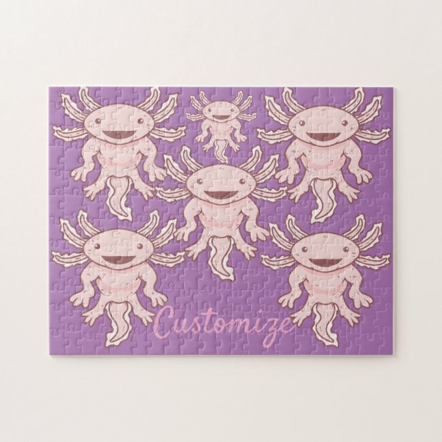 Niedlich rosa Axolotl Thunder_Cove Puzzle (Horizontal)