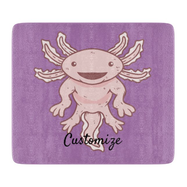 Niedlich rosa Axolotl Thunder_Cove Schneidebrett (Vorderseite)