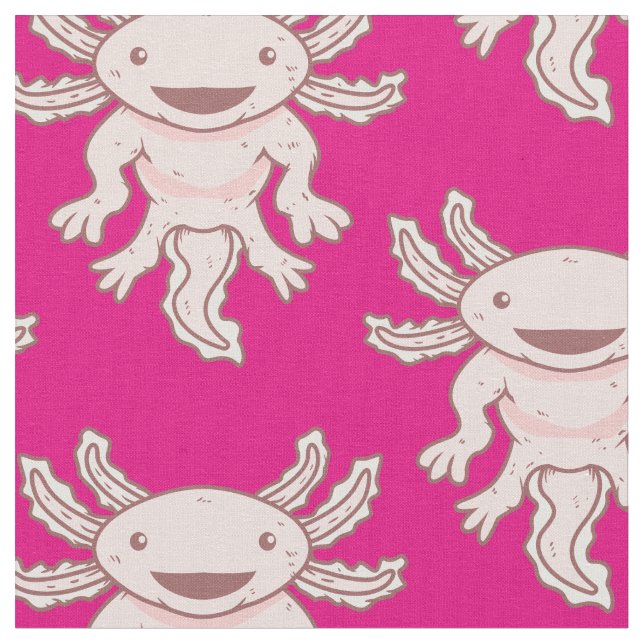 Niedlich rosa Axolotl Thunder_Cove Stoff (Nahaufnahme)