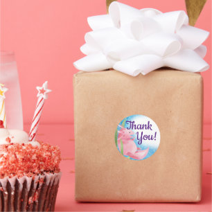 Niedlich rosa Axolotl unter dem Meer Runder Aufkleber