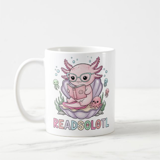 Niedlich rosa Axolotleading Kaffeetasse (Links)