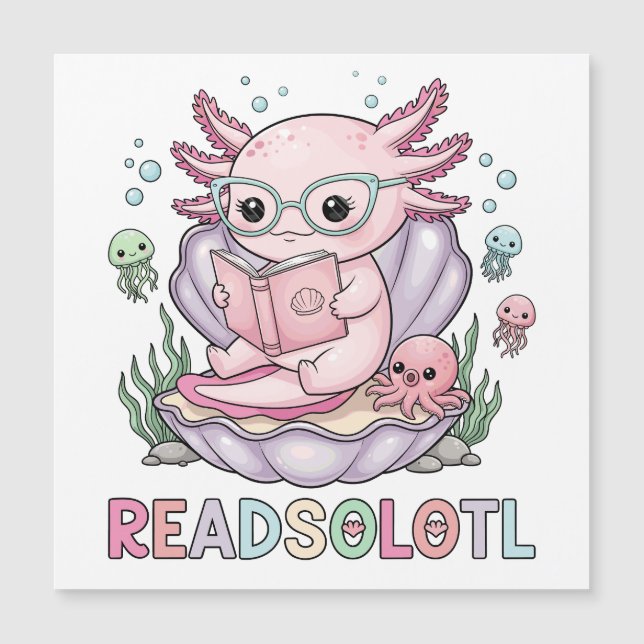 Niedlich rosa Axolotleading Magnetkarte (Vorderseite)
