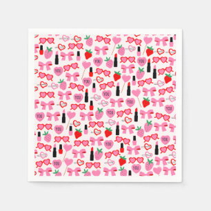 Niedlich rosa Bows Paper Napkins Serviette