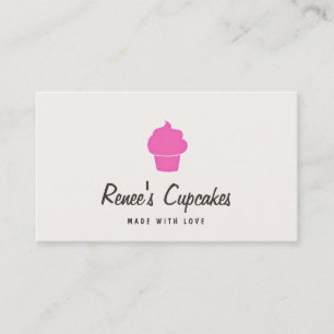 Niedlich rosa Cupcake Einfacher Retro Konditorcrem Visitenkarte