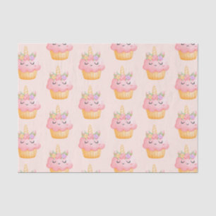 Niedlich rosa Cupcake Einhorn mit Rose Muster Seidenpapier