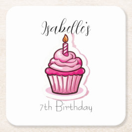 Niedlich rosa Cupcake Paper Untersetzer