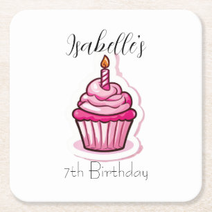 Niedlich rosa Cupcake Paper Untersetzer