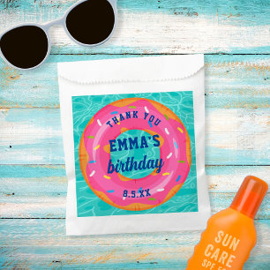 Niedlich rosa Donut Inner Tube Pool Party Geburtst Geschenktütchen