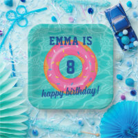 Niedlich rosa Donut Inner Tube Pool Party Geburtst