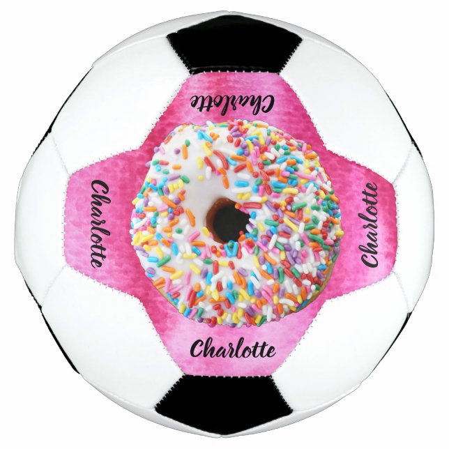 Niedlich Rosa Donut Personalisiert Moderne Fußball (Vorderseite)