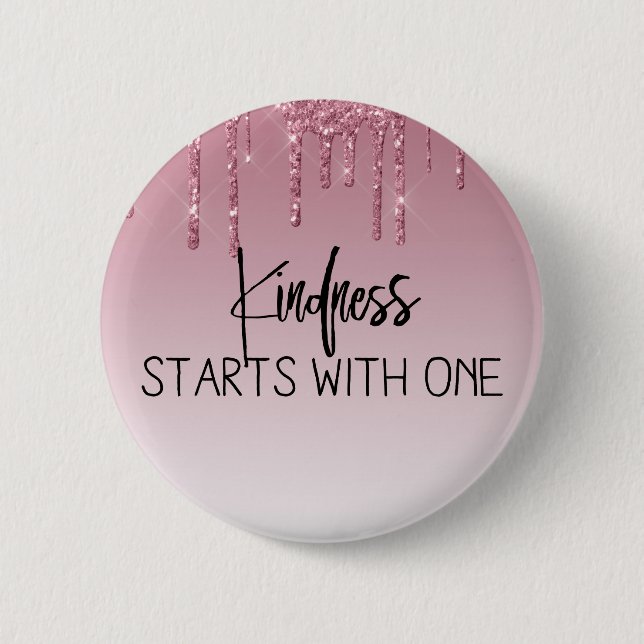 Niedlich rosa Driving Glitzer Inspiration Button (Vorderseite)