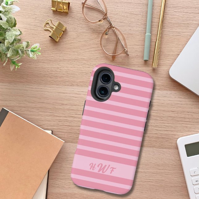 Niedlich rosa einfarbige, Streifen Case-Mate iPhone Hülle (Von Creator hochgeladen)