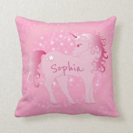 Niedlich Rosa Einhorn Individuelle Name Girly Bedr Kissen