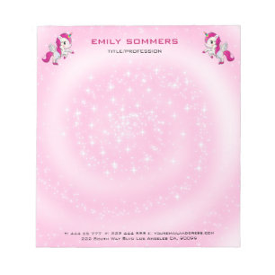 Niedlich rosa Einhorn Notizblock