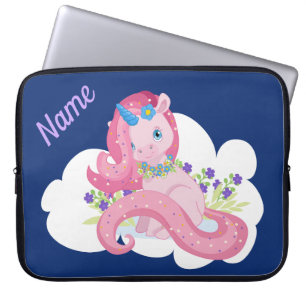 Niedlich rosa Einhorn Personalisiert Laptopschutzhülle