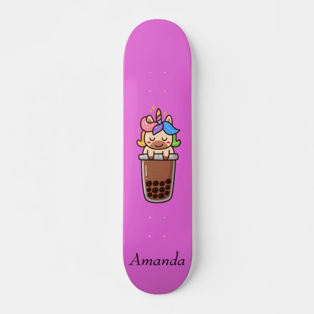 Niedlich-rosa Einhorn Skateboard (Vorne)