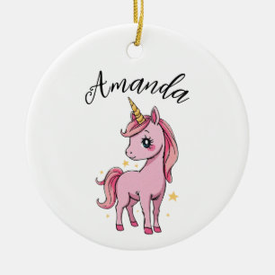 Niedlich Rosa Einhorn Sterne Girl Keramik Ornament