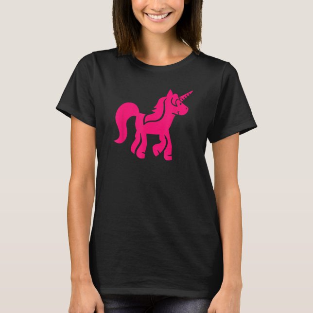 Niedlich-rosa Einhorn T-Shirt (Vorderseite)