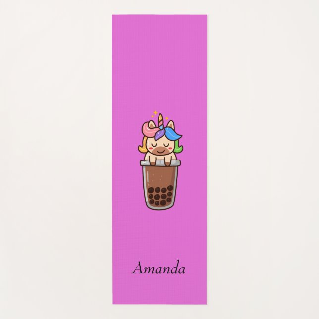 Niedlich-rosa Einhorn Yogamatte (Vorderseite)