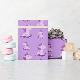 Niedlich rosa Einhorn Zeichnend Muster Girly Geschenkpapier