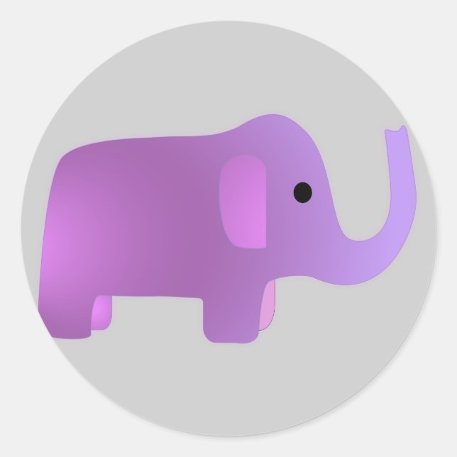 Niedlich-rosa-Elefant Runder Aufkleber (Vorderseite)