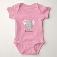 Niedlich rosa Elephant Baby Monogram Tutu