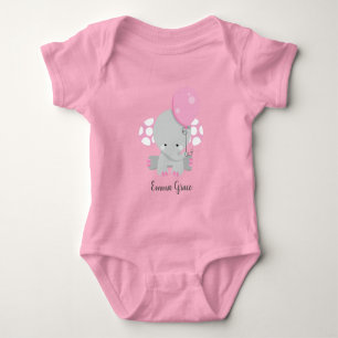 Niedlich rosa Elephant Baby Monogram Tutu Strampler