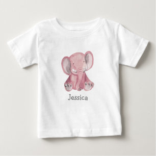 Niedlich rosa Elephant Design Baby Shirt